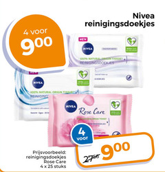  4 25 100 nivea reinigingsdoekjes 9 natural origin reiniging rose care stuks 