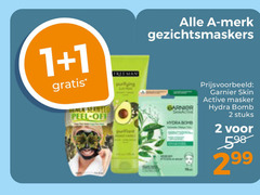  1 2 off freeman merk gezichtsmaskers garnier hydra skin active masker stuks 