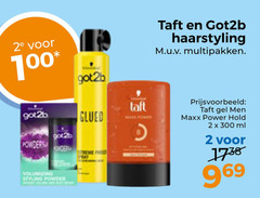  got2b taft haargel hairspray 2 100 300 2e powder volumizing styling glued make rower haarstyling multipakken gel men power hold ml 