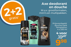  axe deodorant douchegel 2 4 250 douche grootformaten multipakken black dark temptation ml 