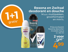  rexona douchegel deodorant 1 2 50 zwitsal douche multipakken grootformaten advanced protection deoroller invisible aqua ml 