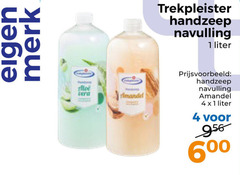  trekpleister huismerk handzeep 1 4 600 merk navulling liter amandel 