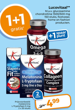  1 2 5 10 30 150 lucovitaal glucosamine chondroitine 1500 500 mg omega 3-6-9 stuks footwear home fashion spaar punt slapen fit wakker baart melatonine collageen l tryptofaan one day vitaminen mineralen complex 