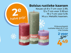  2 7 8 13 19 2e halve bolsius rustieke kaarsen cm 3.99 metallic kaars lila stuks 