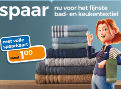  spaarakties 100 spaar fijnste bad keukentextiel volle spaarkaart 