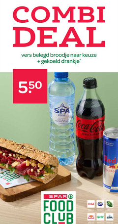  coca-cola cola 250 400 500 combi deal vers belegd broodje gekoeld drankje spa reine natural mineral water coca zero sugar food club fanta ml red bull sprite 