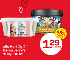  hertog ben and jerrys ijsbekers 48 b yssalon cookie dough drie chocolades hert 100 200 ml 