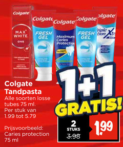  colgate tandpasta 1 2 white fresh gel one carles protection soorten tubes ml stuk stuks caries 