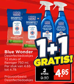  1 2 750 blue wonder disinfect stuks reiniger ml stuk 