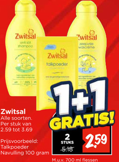  1 2 100 700 zwitsal shampoo wascreme soorten stuk talkpoeder navulling stuks ml flessen 