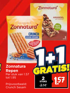  zonnatura mueslirepen 1 2 100 repen crunch sesam sesame stuk one loyale amandel vega stuks 