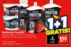  melkunie kwark zuivelsnack 1 2 20 200 protein strawberry blueberry chocolate flavoured shake yoghurt pouch soorten ml stuk bosbes mango yo stuks 55 