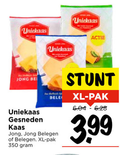  kaasplakken 350 uniekaas jong gesneden kaas belegen xl pak 3.99 