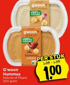  houmous 100 200 proef gwoon smaken planta pit plant hummus naturel pikant stuk 