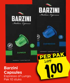  barzini koffiecups 10 station expresso italian expresse espresso lungo capsules pak stuks 