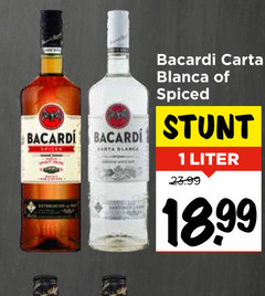  bacardi rum 1 carta blanca spiced liter 