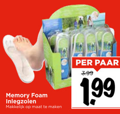  memory foam inlegzolen maat paar 3.99 