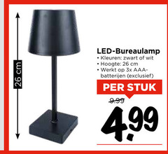  burolamp 26 cm led bureaulamp kleuren zwart wit 3x batterijen stuk 