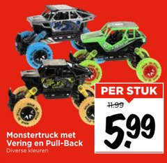  monstertruck vering pull back kleuren stuk 5 99 