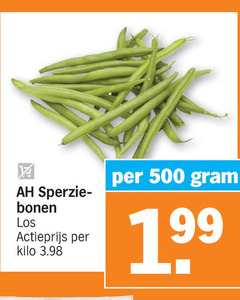  sperziebonen 500 bonen actieprijs kilo 