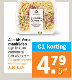  italiaanse maaltijd 1 450 verse linguini carbonara romige saus spekjes geraspte kaas maaltijden bak varieeren 