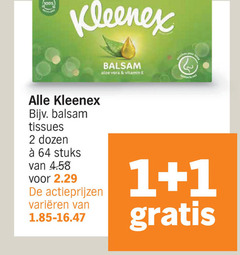  kleenex zakdoeken tissues 1 2 64 100 balsem aloe vera vitamin soothes dozen stuks varieeren 