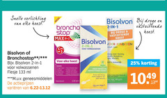  bisolvon bronchostop hoestsiroop 1 2 25 100 120 verlichting hoest flesje ml m.u.v geneesmiddelen varieeren stop verlicht droge vastzittende keelpijn keel slikken heesheid drang hoestdrank siroop honing smalle weegbree tijm kinderen jaar vlierbes natuurlijk hulpmiddel klasse la gluten les fles 