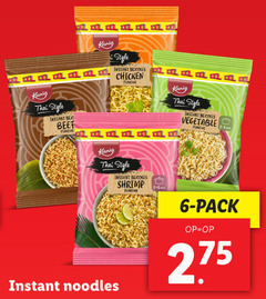  6 kania thai style instant beet flavour xxl noodles l chicken xl shrimp vegetable pack 