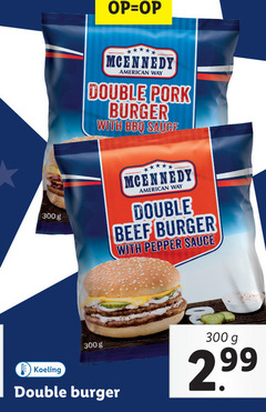  300 mcennedy american double burger with bbq sauce beef pepper koeling 