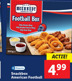  snacks mcennedy american football box 300g chicken wings onion rings diepvries snackbox 4 99 