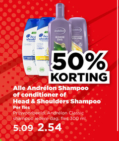  head and shoulders andrelon shampoo conditioner 50 100 300 dag classic citrus fresh verrassend volume fles ml 