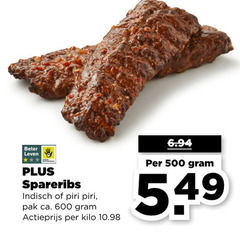  500 600 beter leven spareribs indisch piri pak ca. actieprijs kilo 