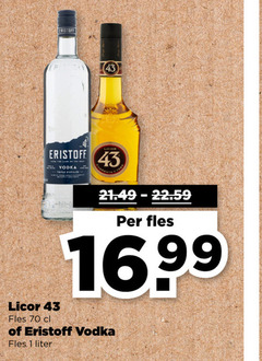  licor 43 eristoff likeur wodka 1 vodka triple fles 16 99 liter 