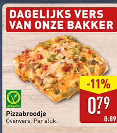  pizzabroodjes dagelijks vers bakker label international vegetarisch pizzabroodje ovenvers stuk 