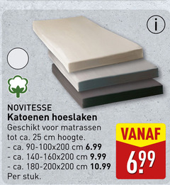  25 novitesse katoenen hoeslaken matrassen ca. cm hoogte 90-100x200 180-200x200 stuk 