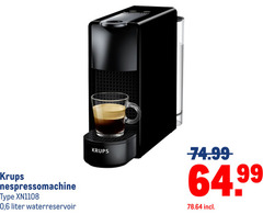  krups nespresso apparaten nespressomachine 6 liter waterreservoir 