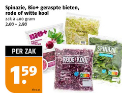  witte kool spinazie rode bietjes 400 bio geraspte bieten zak kilo 