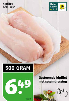  kipfilet 500 beter leven kilo gestoomde tip 