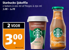  starbucks ijskoffie 2 250 300 bekers ml cappuccino coffee liter v.a. caramel 