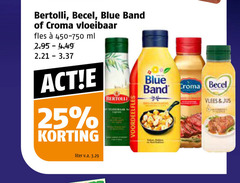  25 bertolli becel blue band croma vloeibaar fles ml liter v.a. vlees jus 