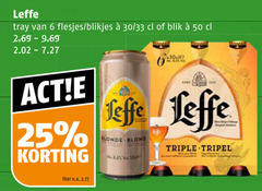  leffe blikjes bier speciaalbieren 6 25 50 tray 30 33 blik blonde blond triple tripel liter v.a. 