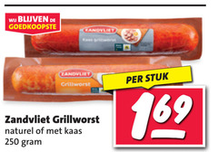  250 raas zandvliet grillworst stuk naturel kaas 