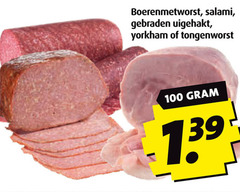  100 boerenmetworst salami gebraden uigehakt yorkham 