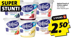  2 10 25 50 super optimel kwark griekse stijl yoghurt bosbes kers laagje vet with aardbei beker 450 500 appel kaneel vanille wit stracciatella stuks 