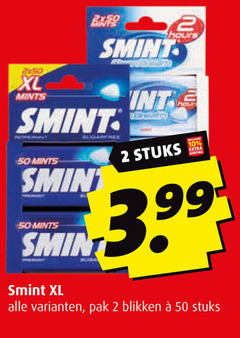  smint kauwgom 2 10 50 xl mints hours stuks 3.99 pak blikken 