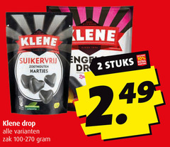  klene drop 2 10 suikervrij hartjes zak enge dr stuks 