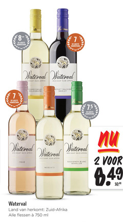  witte wijn rode rose 2 7 750 hamersma wa waterval suid afrika chardonnay colombard val cabernet sauvignon merlot 5 rosee moscato blanc semillon land zuid flessen ml 