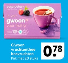  gwoon thee 20 bosvruchten vruchtenthee fruitig pak stuks 