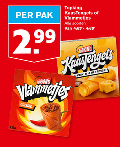  topking snacks pak 2 99 kaasstengels vlammetjes soorten classic airfryer 12x 