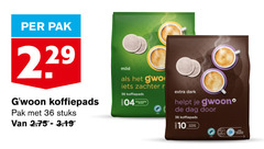  gwoon koffiepads 10 36 pak stuks mild dark dag 